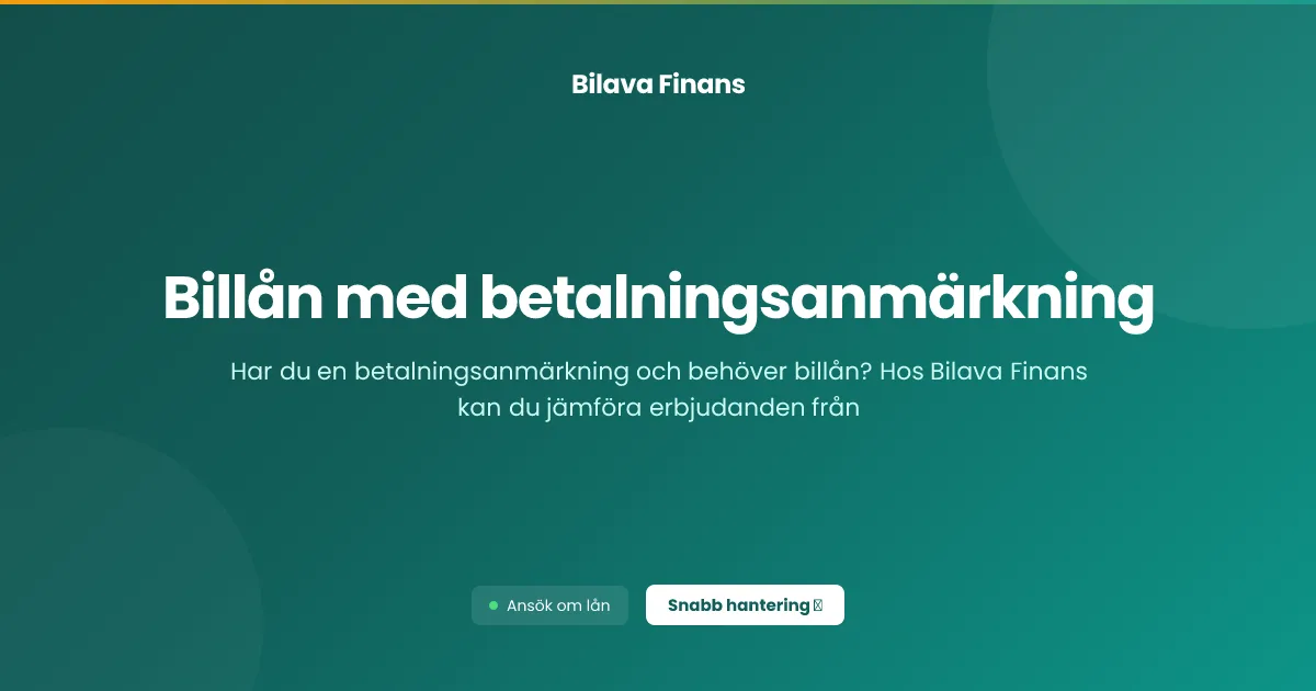 Billån med betalningsanmärkning